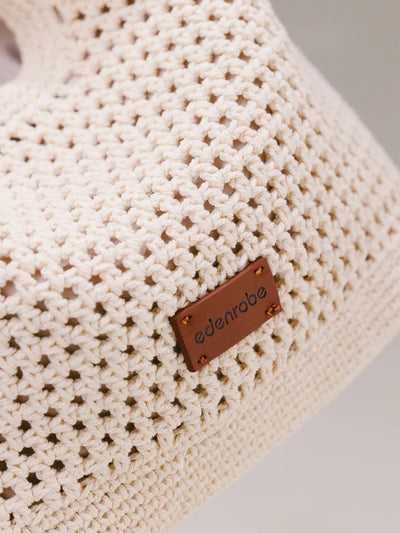 Off White Crochet Tote Bag - EAWHB5-012